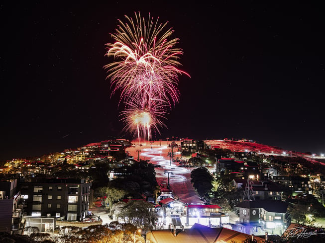 Fireworks and a 100 skier torchlit descent mark 100 years of skiing on Mt Buller 6 July 2024