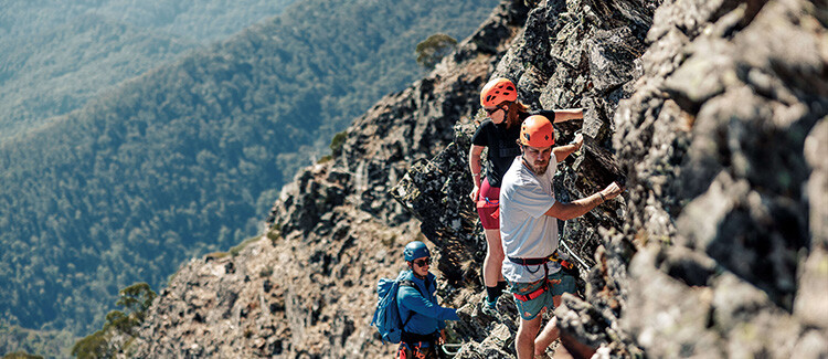 Climbers on RockWire enjoying Season Membership discounts