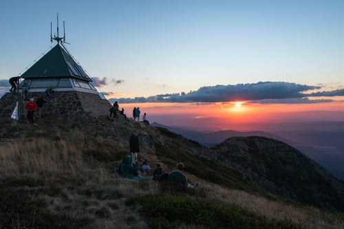 Summit Sunset at Mt Buller lookout summer Sam Purdie 2022